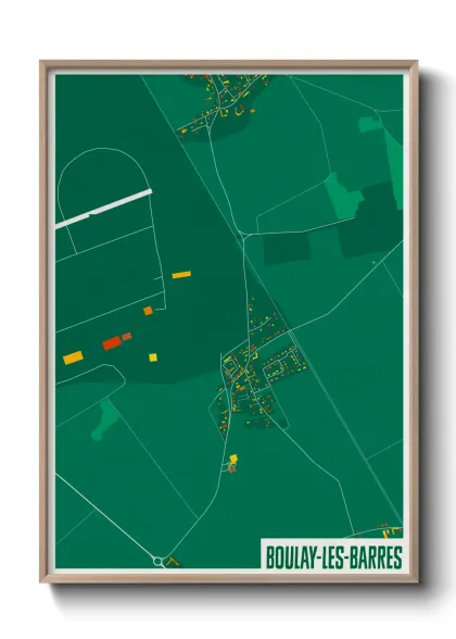 Une affiche de carte sur Boulay-les-Barres