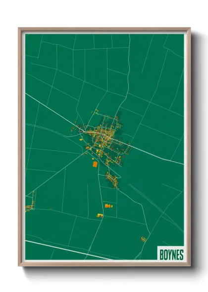 Une affiche de carte sur Boynes