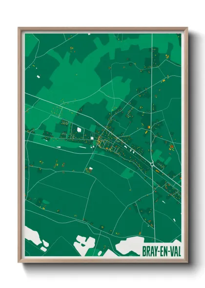Une affiche de carte sur Bray-en-Val
