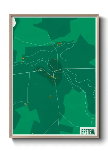 Une affiche de carte sur Breteau