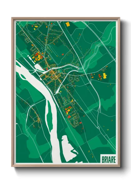 Une affiche de carte sur Briare