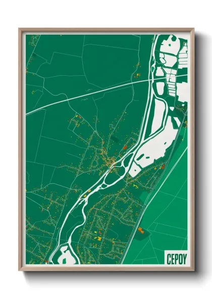 Une affiche de carte sur Cepoy