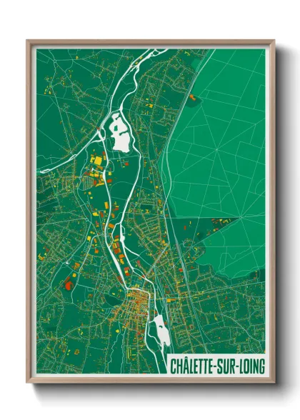 Une affiche de carte sur Châlette-sur-Loing