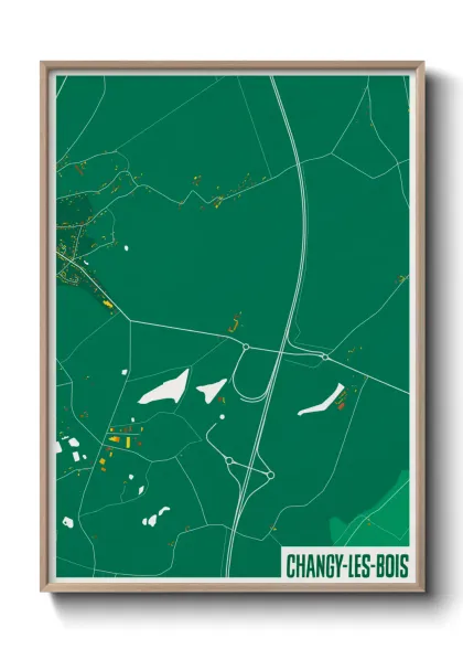 Une affiche de carte sur Changy-les-Bois