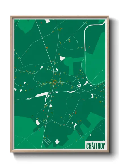 Une affiche de carte sur Châtenoy