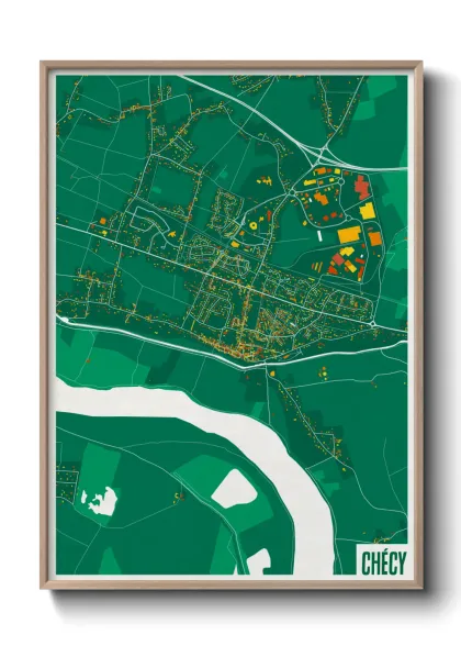 Une affiche de carte sur Chécy