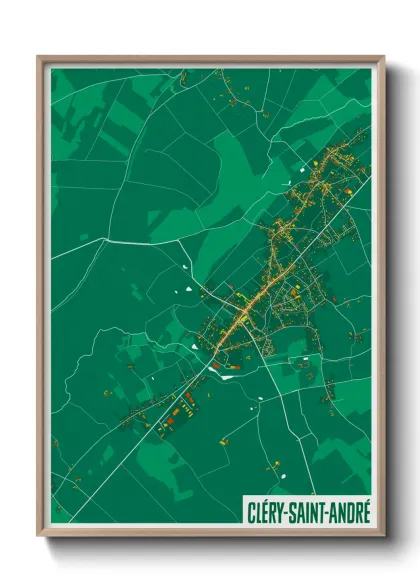 Une affiche de carte sur Cléry-Saint-André