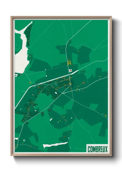 Une affiche de carte sur Combreux