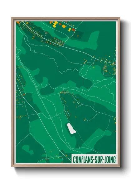 Une affiche de carte sur Conflans-sur-Loing