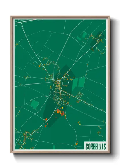 Une affiche de carte sur Corbeilles