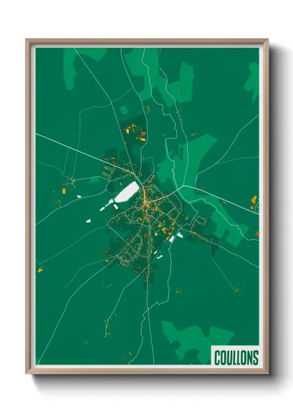 Une affiche de carte sur Coullons