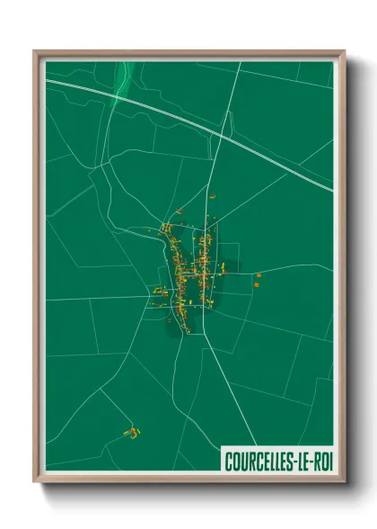 Une affiche de carte sur Courcelles-Le-Roi
