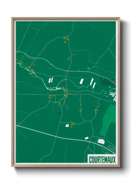 Une affiche de carte sur Courtemaux