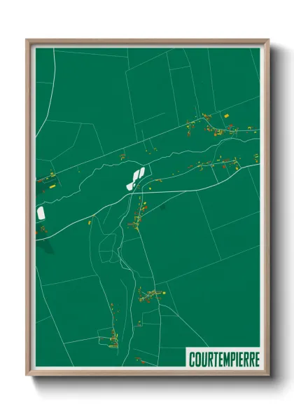 Une affiche de carte sur Courtempierre