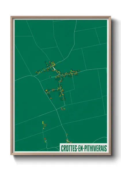 Une affiche de carte sur Crottes-en-Pithiverais