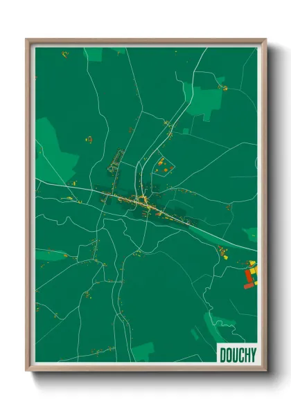 Une affiche de carte sur Douchy