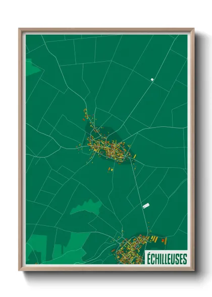 Une affiche de carte sur Échilleuses