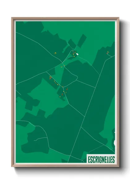 Une affiche de carte sur Escrignelles