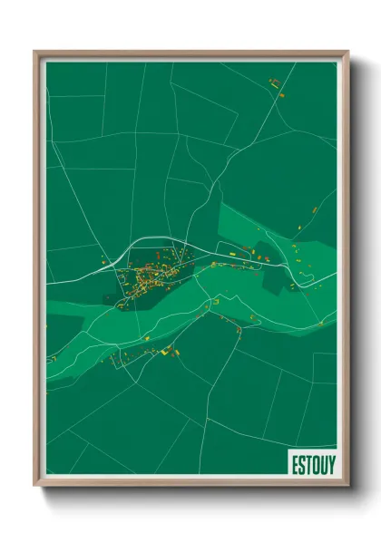 Une affiche de carte sur Estouy