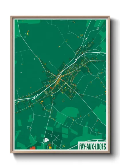 Une affiche de carte sur Fay-aux-Loges