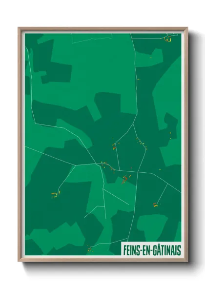 Une affiche de carte sur Feins-en-Gâtinais
