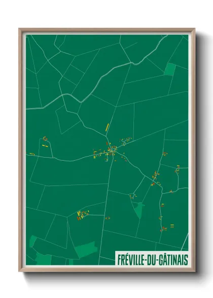 Une affiche de carte sur Fréville-du-Gâtinais