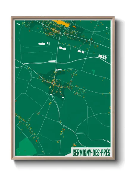 Une affiche de carte sur Germigny-des-Prés
