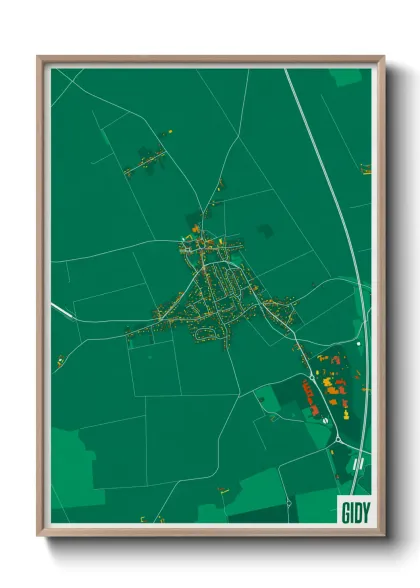Une affiche de carte sur Gidy
