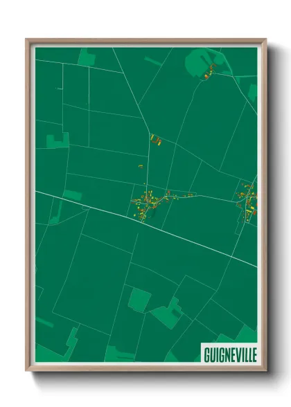 Une affiche de carte sur Guigneville