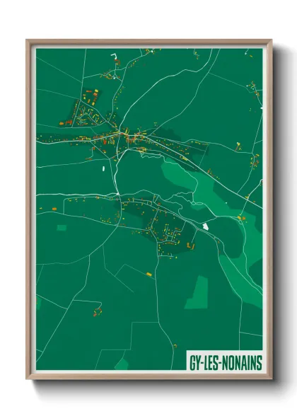 Une affiche de carte sur Gy-les-Nonains