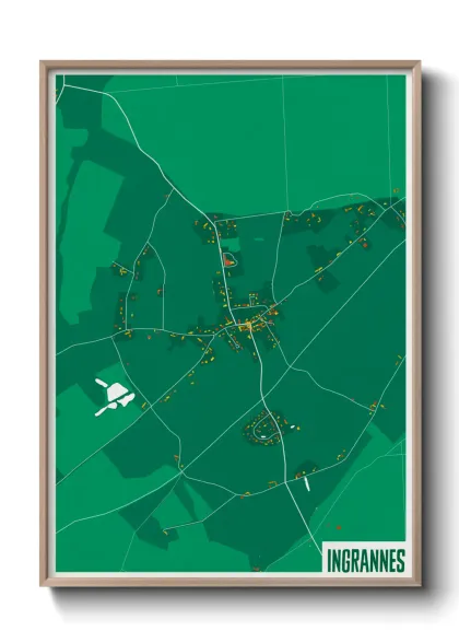 Une affiche de carte sur Ingrannes