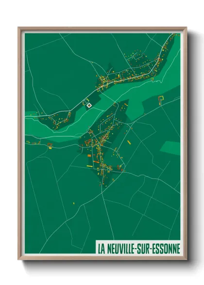 Une affiche de carte sur La Neuville-sur-Essonne