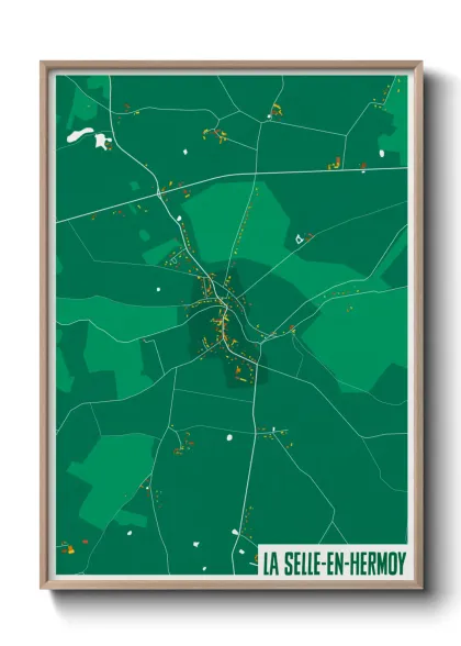 Une affiche de carte sur La Selle-en-Hermoy