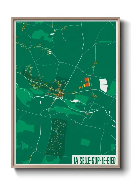 Une affiche de carte sur La Selle-sur-le-Bied
