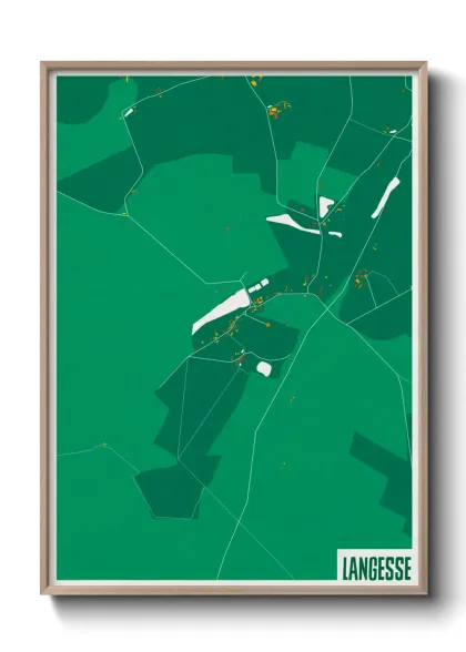 Une affiche de carte sur Langesse