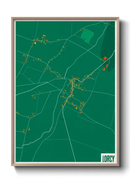 Une affiche de carte sur Lorcy