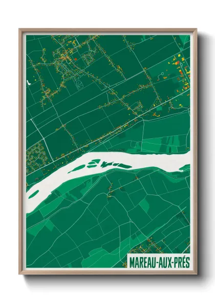 Une affiche de carte sur Mareau-aux-Prés
