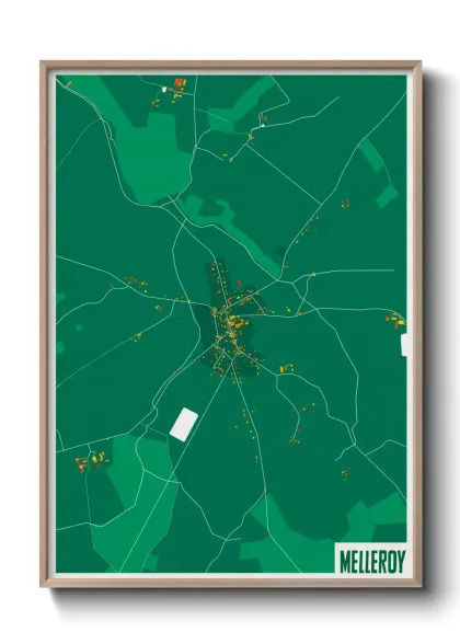 Une affiche de carte sur Melleroy