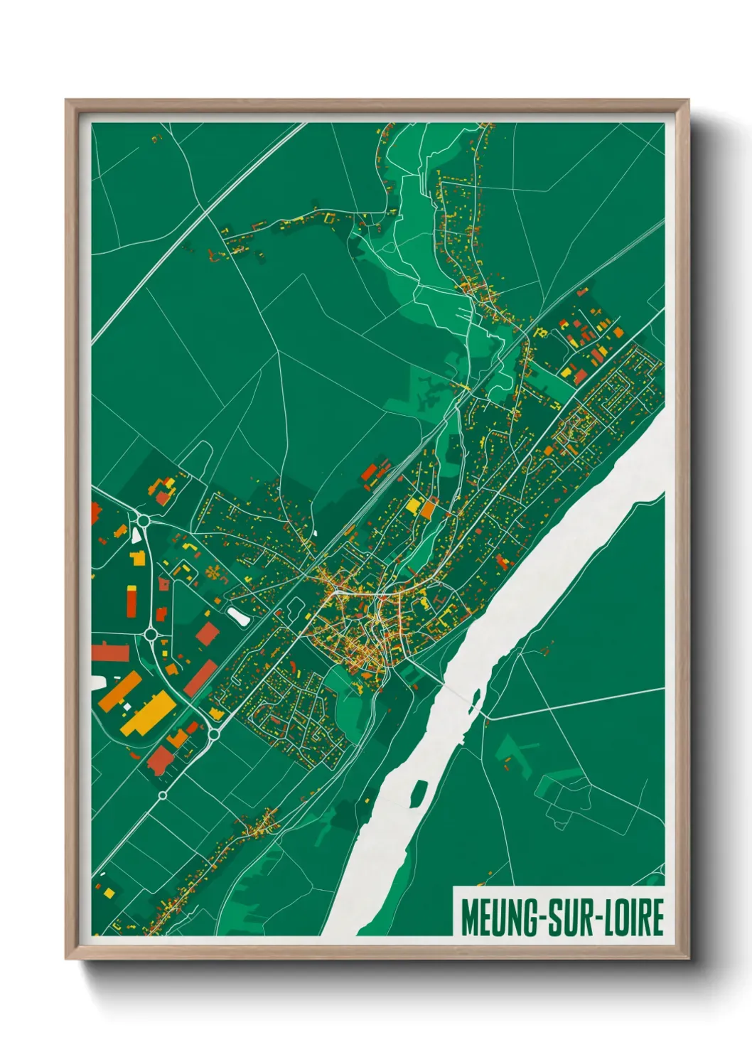 Un poster carte Meung-sur-Loire