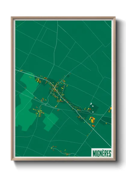 Une affiche de carte sur Mignères
