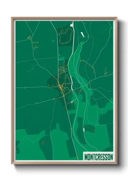 Une affiche de carte sur Montcresson