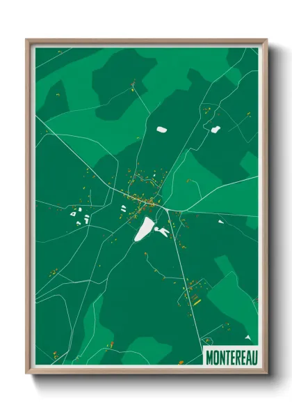 Une affiche de carte sur Montereau