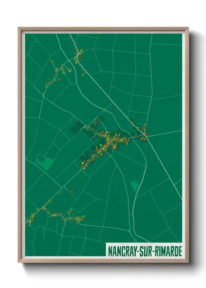 Une affiche de carte sur Nancray-sur-Rimarde