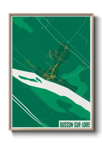 Une affiche de carte sur Ousson-sur-Loire
