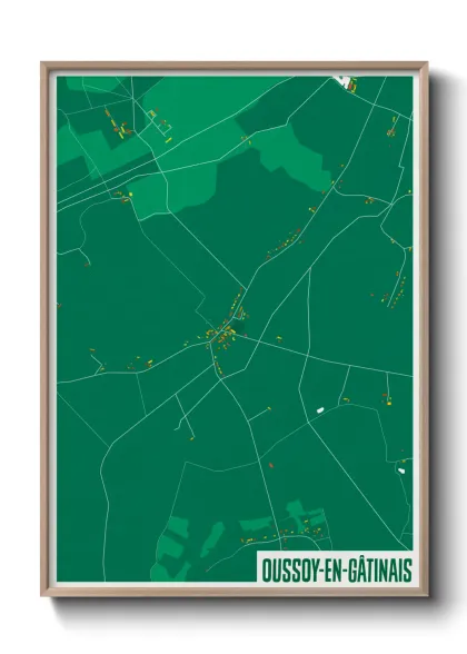 Une affiche de carte sur Oussoy-en-Gâtinais