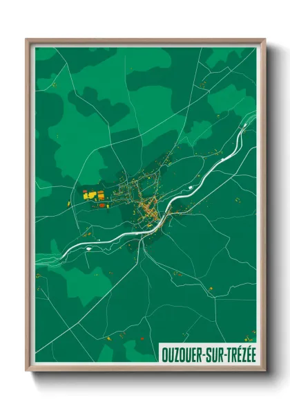 Une affiche de carte sur Ouzouer-sur-Trézée