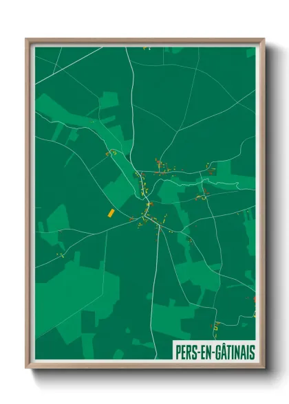 Une affiche de carte sur Pers-en-Gâtinais