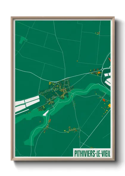 Une affiche de carte sur Pithiviers-le-Vieil