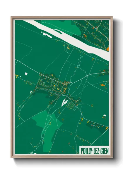 Une affiche de carte sur Poilly-lez-Gien