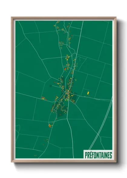 Une affiche de carte sur Préfontaines